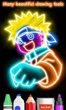 Draw Glow Naruto Boruto screenshot 1