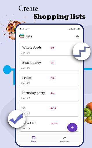 Grocery Shopping List ,Expense tracker - Shoof screenshot 1