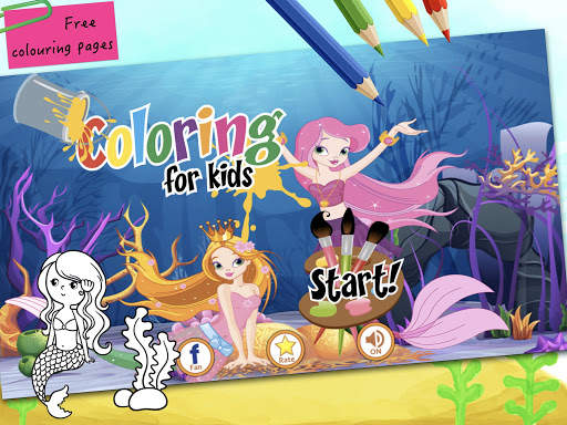Mermaid coloring pages screenshot 6