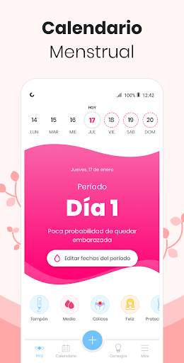 Calendario Menstrual Mia: Ovulacion Dias Fertiles screenshot 1