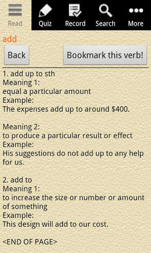 English Grammar - Phrasal Verb (lite) screenshot 2