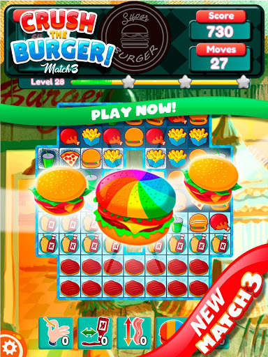 Crush The Burger ! Deluxe Match 3 Game screenshot 12