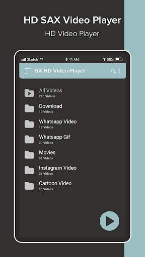 HD SAX Video Player - HD Video Player screenshot 1