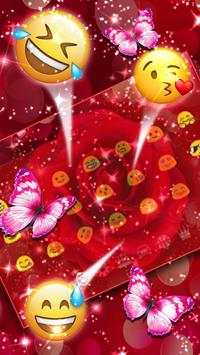 Red Rose Butterfly Theme screenshot 3