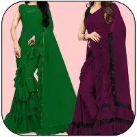 Women Fashion Ruffle Saree App Free icon