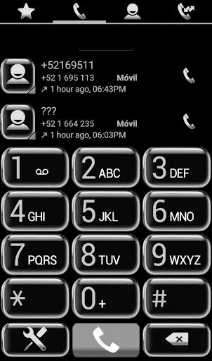 THEME SWIPE DIALER SILVER GLASS screenshot 1