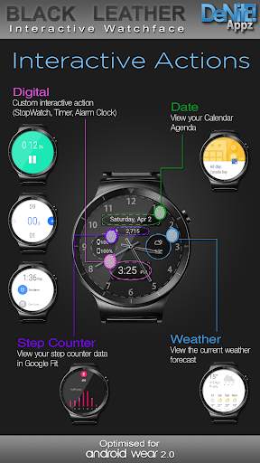Black Leather HD Watch Face screenshot 3