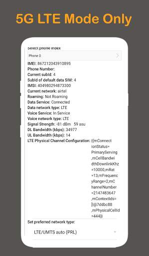 Force 5G LTE Only Mode, 4G LTE Only, 5G Switcher скриншот 2
