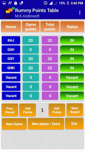 Rummy Points Table screenshot 5