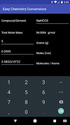 Easy Chemistry Conversions screenshot 4