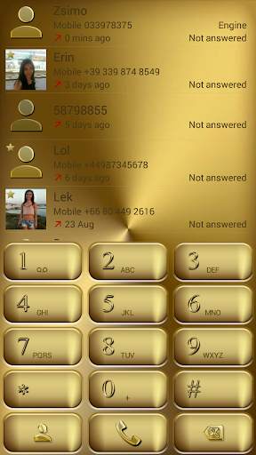 Dialer Solid Gold Theme for Drupe and ExDialer screenshot 1