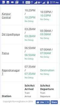 Live Runing train status screenshot 2