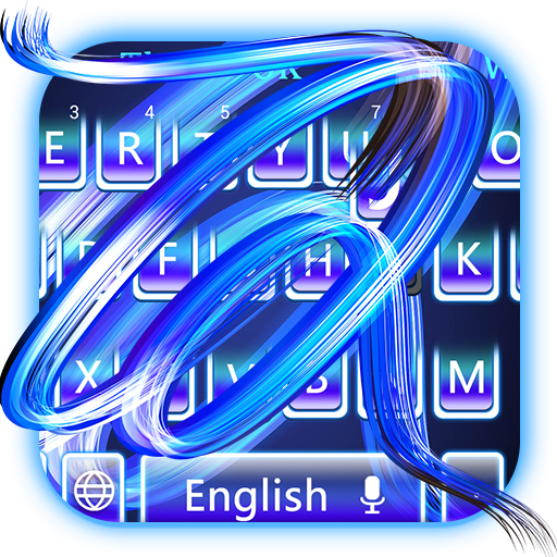 Blue luminous light with keyboard theme icon