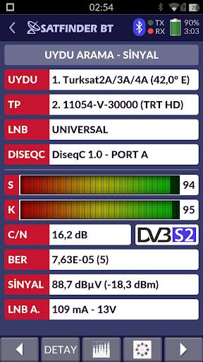 SATFINDER BT DVB-S2 screenshot 2