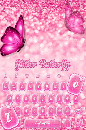 Glitter Butterfly Keyboard screenshot 1