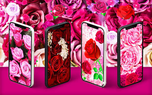 Pink red roses live wallpaper screenshot 1