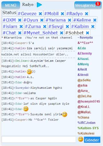 Mirc Sohbet Mobil Sohbet screenshot 2