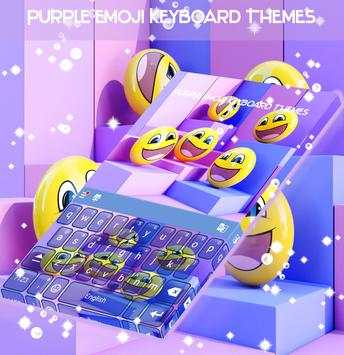 Purple Emoji Keyboard Themes screenshot 1