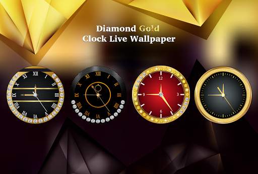 Diamond Gold Clock Wallpaper screenshot 1