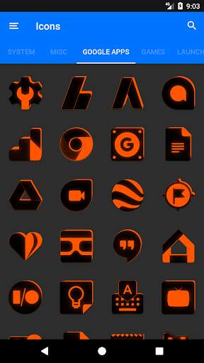 Flat Black and Orange IconPack screenshot 7