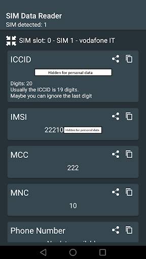 SIM Data Reader (ICCID - IMSI - MCC and more) screenshot 1
