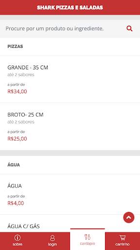 Shark pizzas e saladas screenshot 2