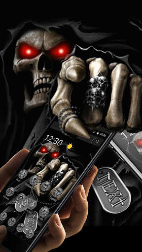 Dark Immortal Pointing Skull Theme screenshot 1