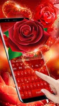 Red Love Rose Keyboard Theme स्क्रीनशॉट 2