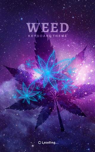 Tema Keyboard Neon Blue Weed Keren screenshot 1