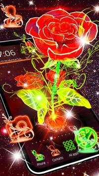 3D Neon Red Rose Launcher screenshot 5