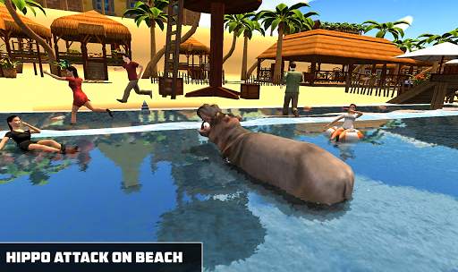 Angry Hippo Attack Simulator-City & Beach Attack screenshot 9