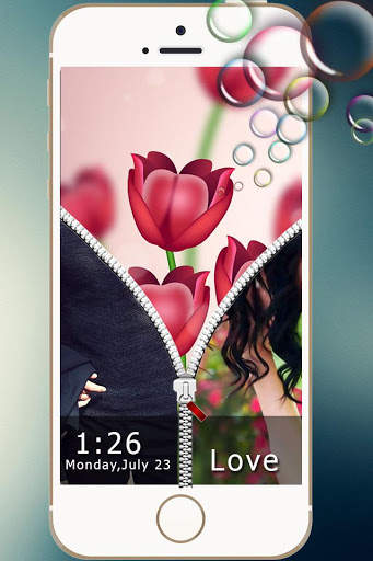 Couple Zipper Lock Screen screenshot 4