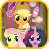 My little unicorn pony hair salon logo