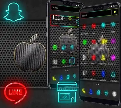 Neon Apple Launcher Theme🍎 screenshot 3