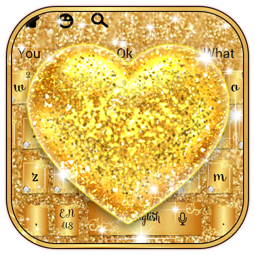 Love Gold Glitter Keyboard icon