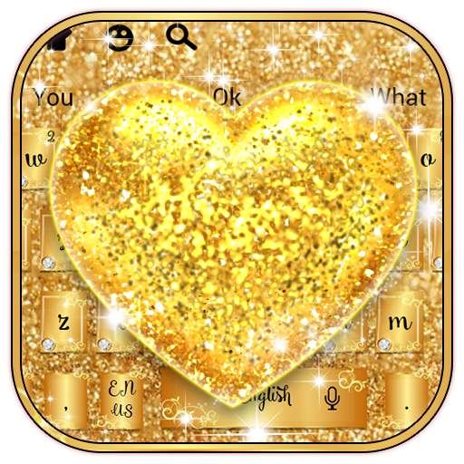 Love Gold Glitter Keyboard 10001002