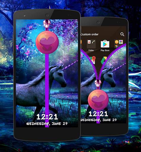 Unicorn Zipper Lock Screen screenshot 4