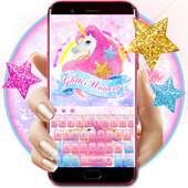 Glitter unicorn girl keyboard 10001001