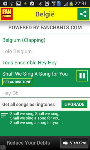 België Voetbal Liederen 2014 screenshot 2