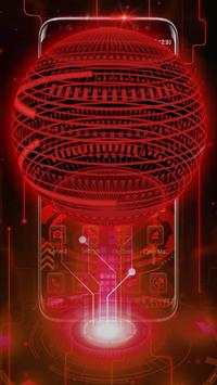 3D Red Tech Hologram Solar Theme⭕🌞 screenshot 1