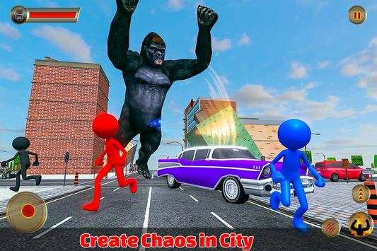 Angry Gorilla vs Stickman City Battle screenshot 6