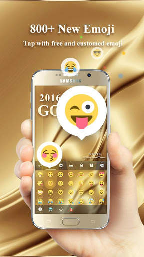Gold 2016 GO Keyboard Theme स्क्रीनशॉट 2