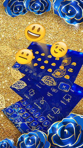 Gold Blue Rose Keyboard screenshot 3