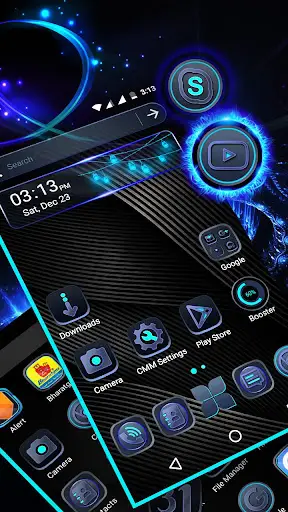Cool Black Launcher Theme скриншот 1