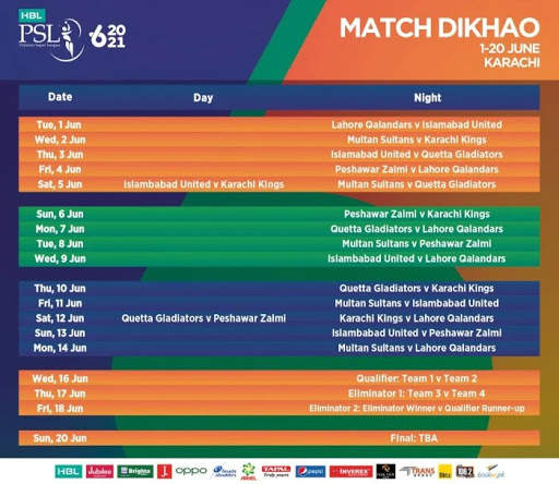 PSL 2021 : Live Cricket TV & PSL 6 Schedule screenshot 1