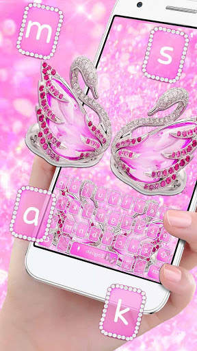 다이아몬드 백조 키보드 주제 screenshot 1
