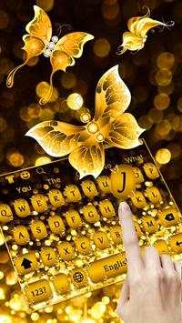 Dark gold black gold butterfly keyboard theme screenshot 3