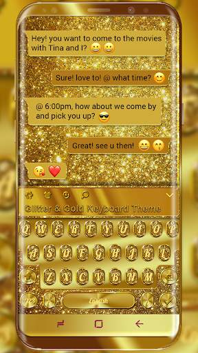 Glitter and Gold Premium Keyboard Theme screenshot 6