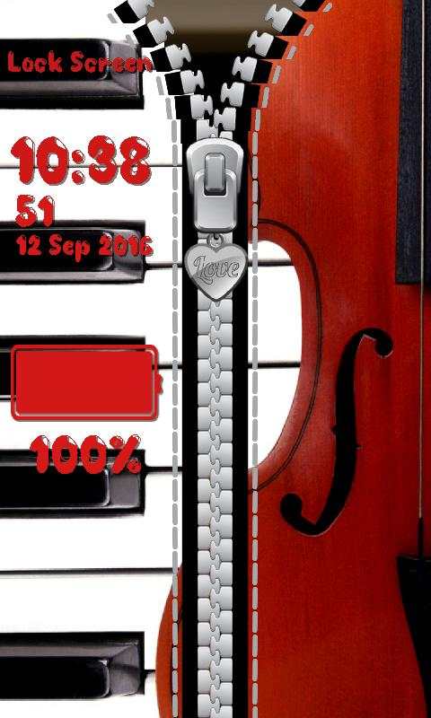 Piano Zipper Lock Screen screenshot 5
