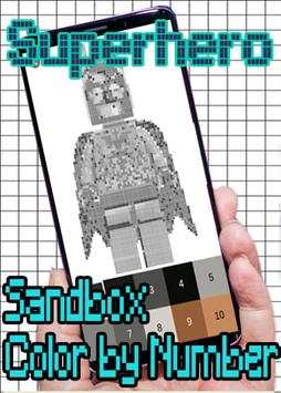Color by number Superhero pixel art screenshot 3